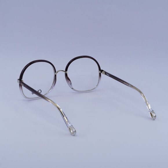 Chloe CH0032O 002 Eyeglasses Brown Gradient 55mm Round Frame - Picture 7 of 11